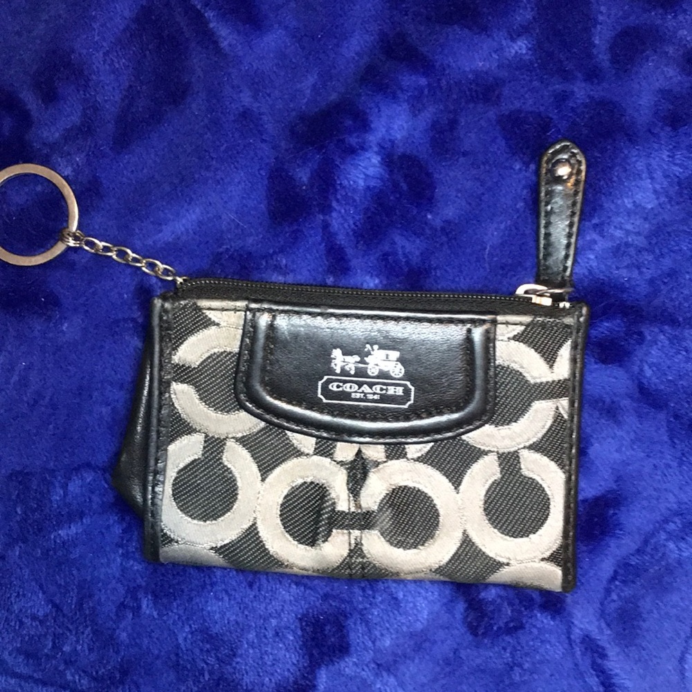 Black and Silver Coach Coin Purse